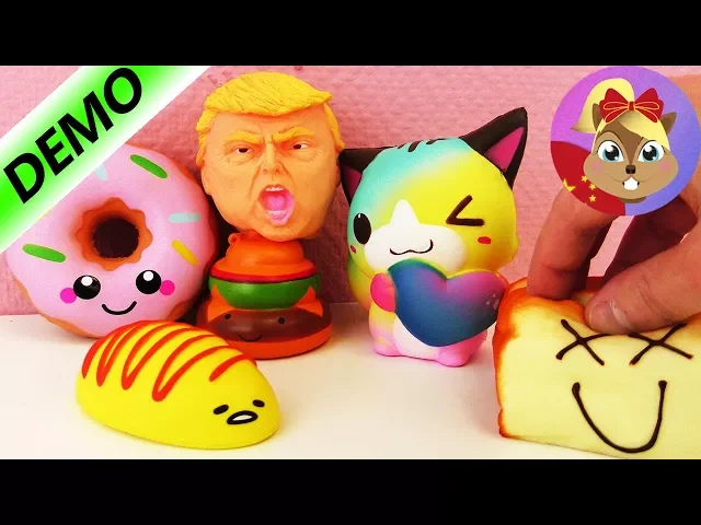可爱减压球 按压 按摩球 squishy 彩色彩虹小马 猫咪 汉堡 面包